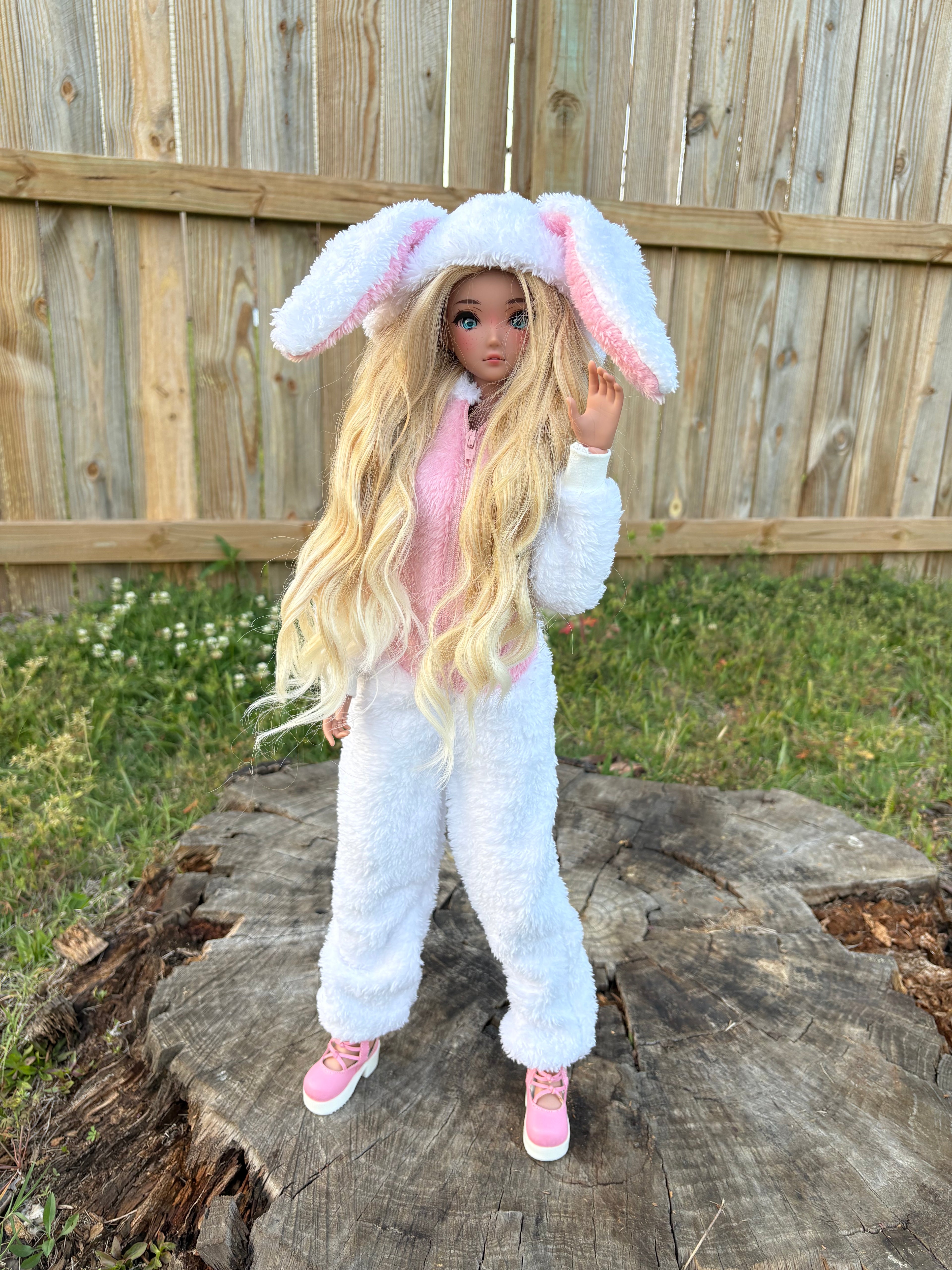 SD13 White Bunny Kigurumi Onesie